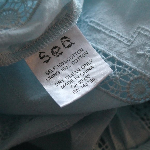 Sea NY Sky Blue Crochet-trimmed Cotton-voile Blouse Size 2 Net-A-Porter - Picture 7 of 7